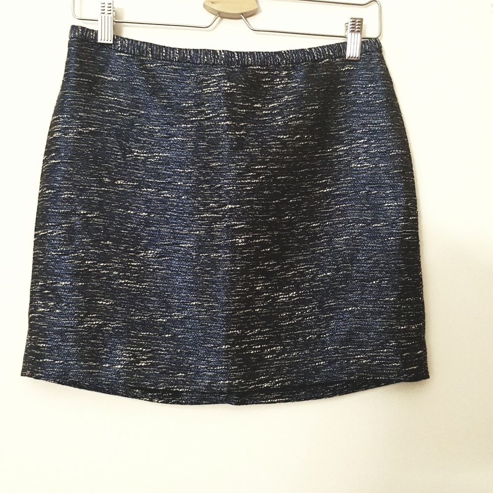 Madewell Mini Skirt courtyard shimmer weave pencil skirt size 4  Metallic